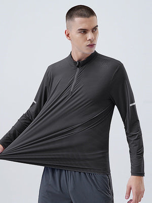 Half Zipper Quick-drying Sports Fitness Breathable Train Running T-shirts