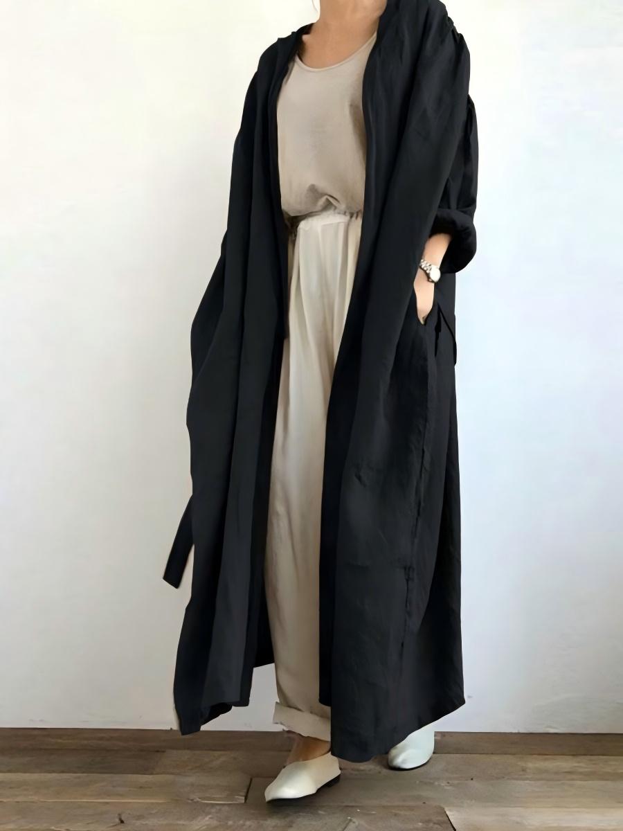 Leisure Long Sleeve Loose Long Trench Coats