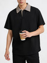 Old Money Style Plaid Patchwork POLO Shirt