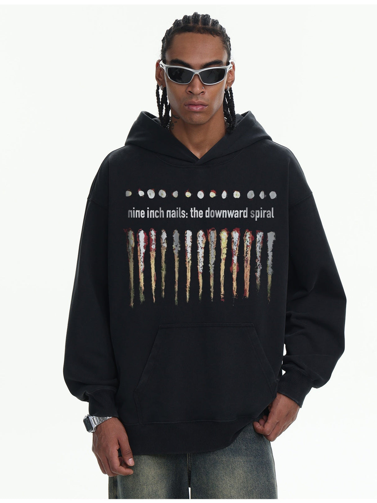 Fried Salt Washing Terry Stereo Printed Hoodies