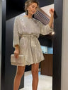 Basic Sequins Bandage Party Short Dress