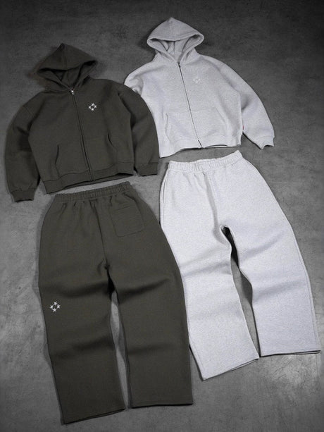 Liber Autumn Neutral wear Embroidery Pattern 2-piece Sets