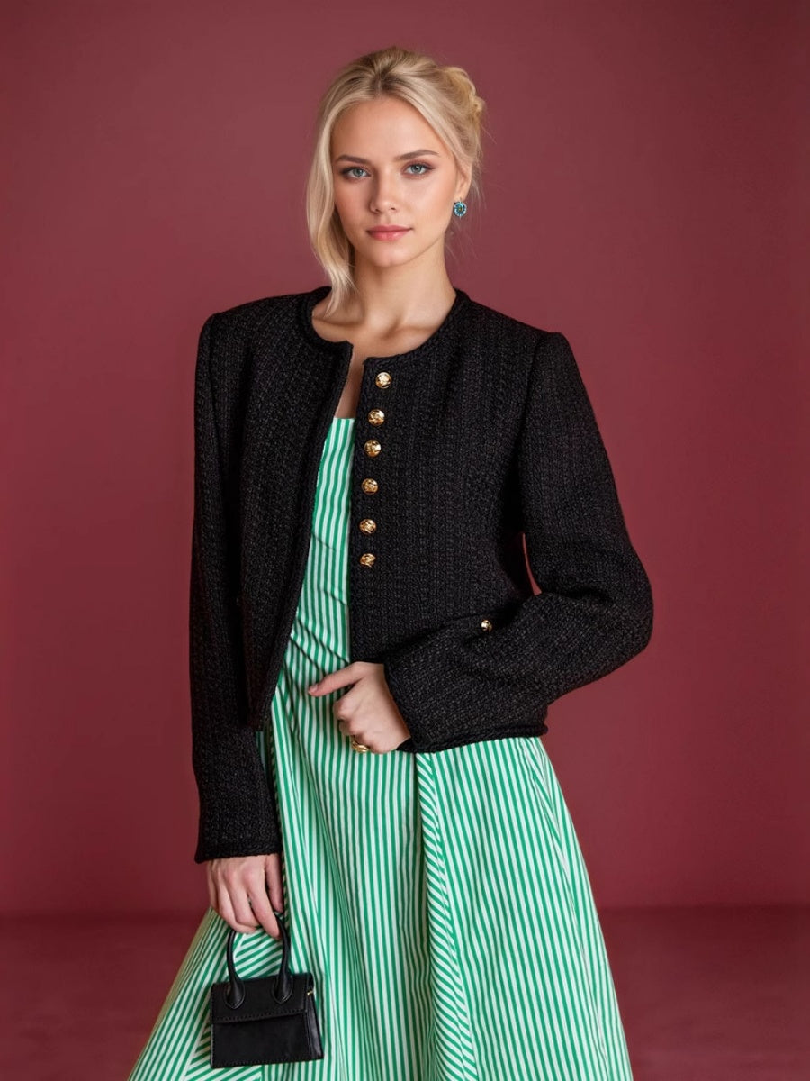 Liber Summer Women's Buttons Solid Color Jackets