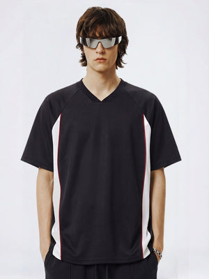 Antibacterial Cool Feeling Quick-drying Color-blocked T-shirt