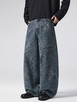 Lightning Jacquard Machete Loose Silhouette Jeans