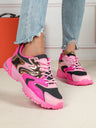 Color-blocked Platform Women's Casual Sneakers