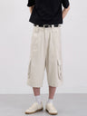 Double Waist Baggy Multiple Pockets Straight-fit Tooling 7 Points Shorts