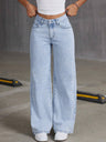 Y2k Bow Embroidery High-waisted Straight Leg Jeans