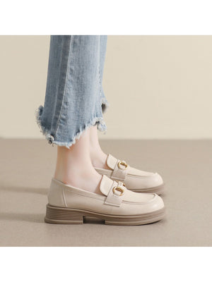 Liber Spring and Autumn Thick-soled Metal Buckle Women's Loafers