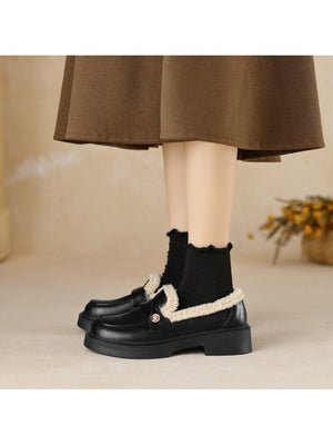 Liber Spring and Autumn Thick-soled Metal Buckle Women's Loafers