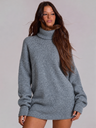 New Autumn/winter Women's High-neck Long-sleeved Knitted Long Sweater Top