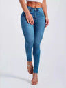 Zipper Stretch High-waisted Hip-hugging Pencil Pants Jeans