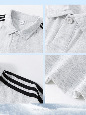 Stripes Patchwork Loose-fit POLO Shirt