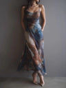 Chiffon Printed Blending Temperament Maxi Dresses