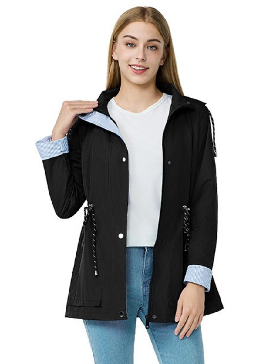 Lightweight Jacket Raincoat Water Proof Mountain Climbing Outdoor Drawstring Windproof Trench Coats