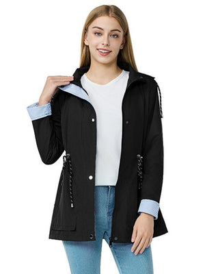 Lightweight Jacket Raincoat Water Proof Mountain Climbing Outdoor Drawstring Windproof Trench Coats
