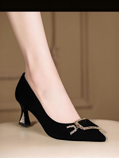 Liber Spring and autumn buckle women's high heels