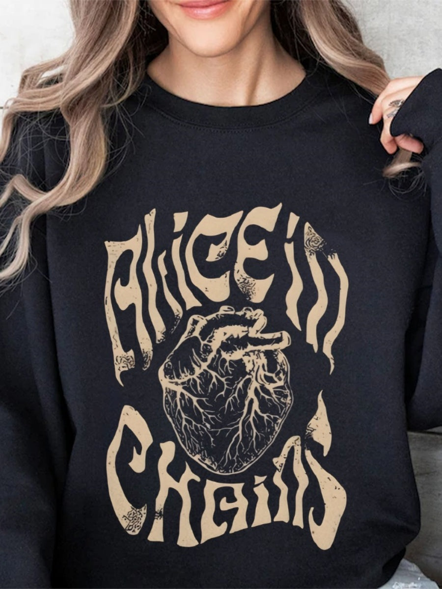 Rock And Roll Printed Sweatshirt