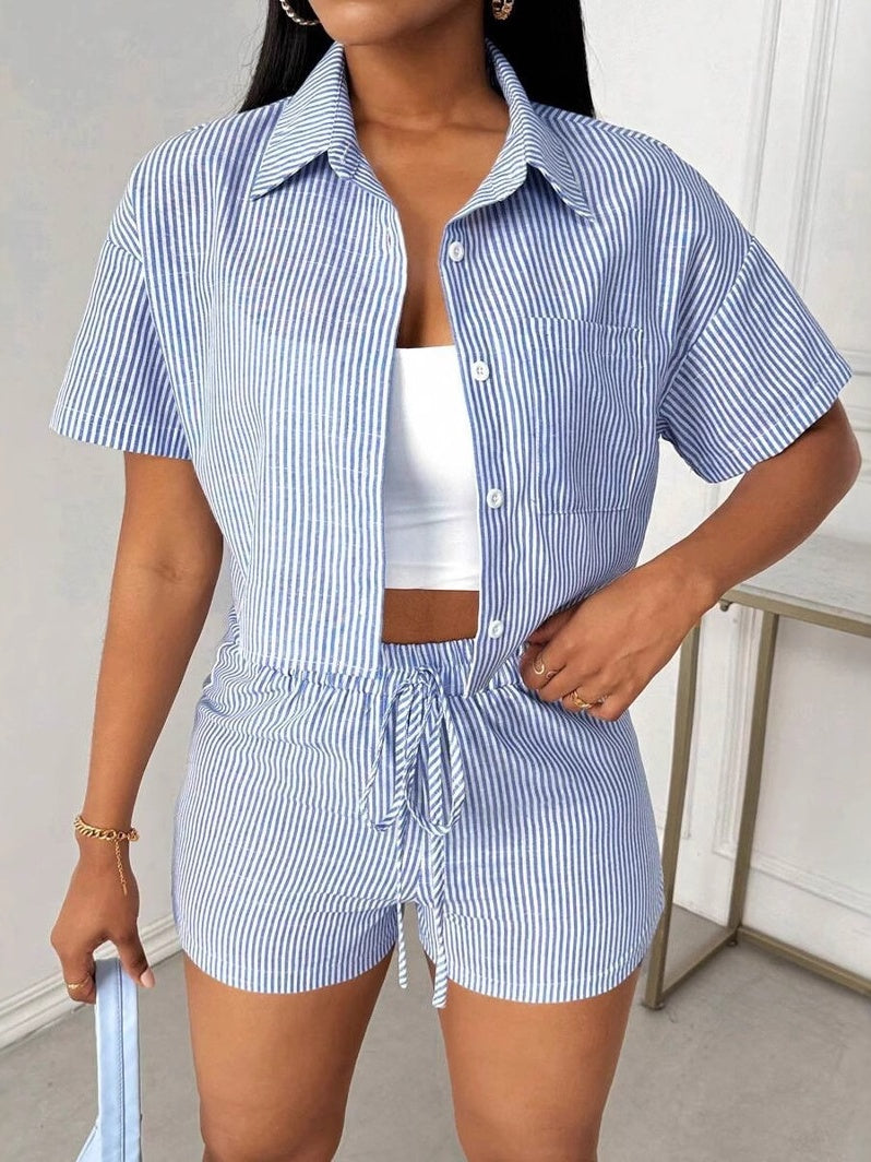 Stripes Shirt&Short 2-piece Sets