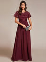 High Waist Sequins Spliced Long Dress
