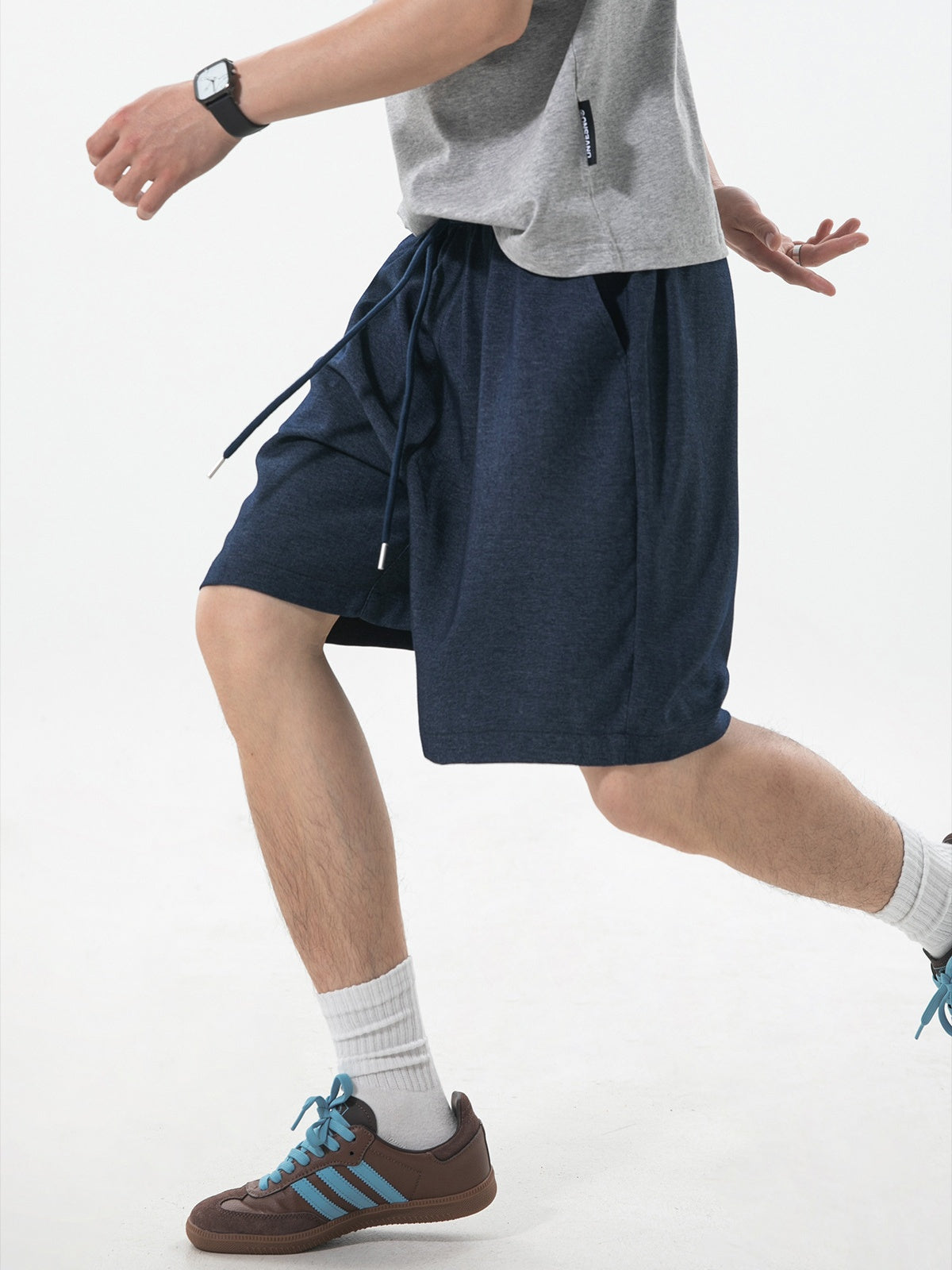 Faux Denim Loose-fit Straight-fit Mid-length Pants Five Points Shorts