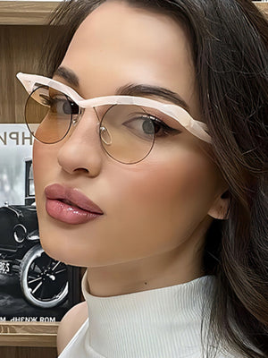 Half-rimmed Round Sunglasses