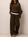Corduroy Comfortable Casual Loose Straight Leg Pants And Sweatshirt Set
