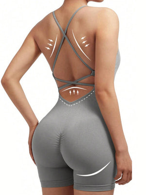 Seamless Quick-drying Beautiful Back And Lifted Buttocks Exercise And Fitness Yoga Jumpsuits&Bodysuits