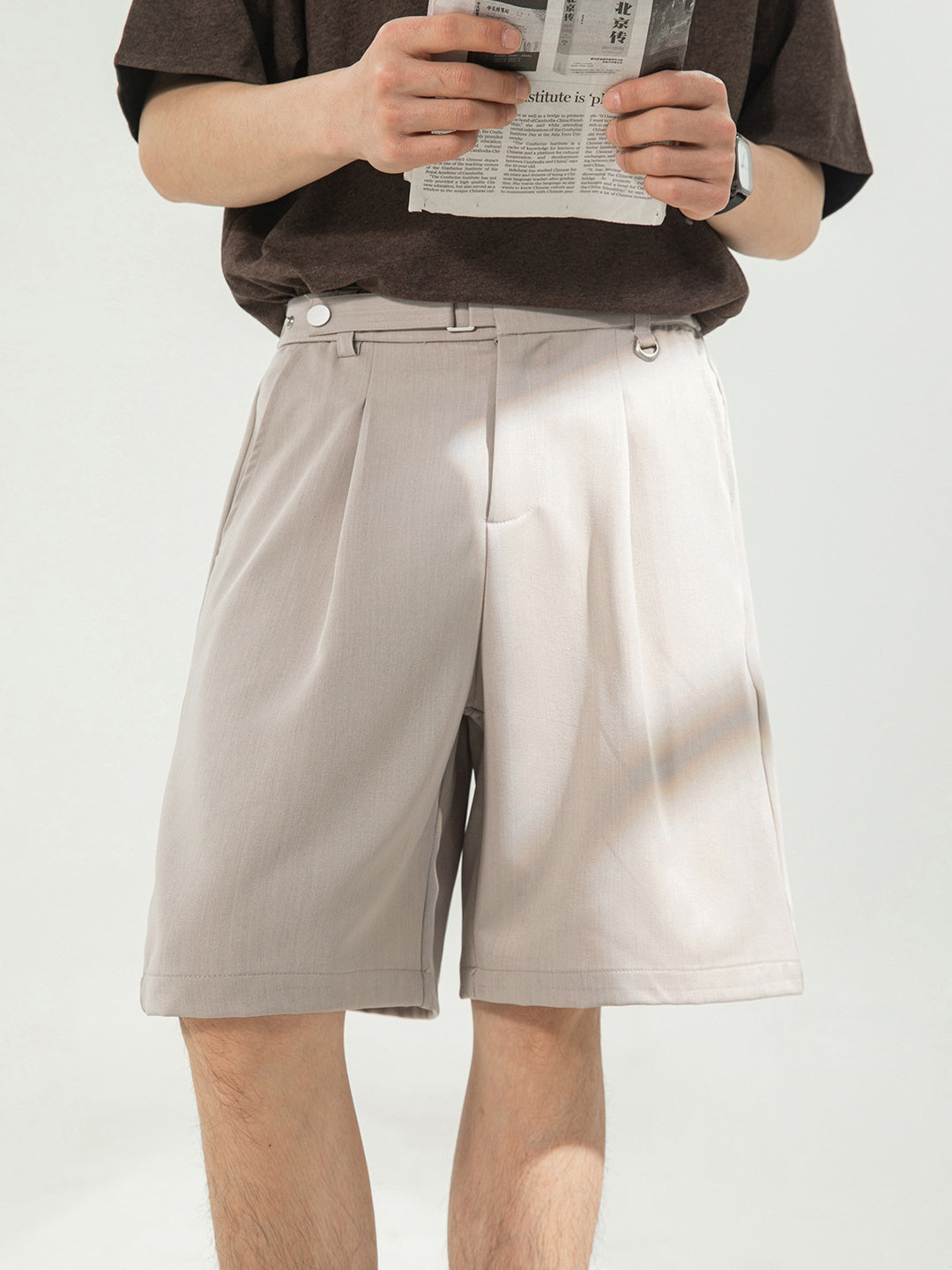 【EXPÉDITION NORMALE】Short de costume drapé coupe droite