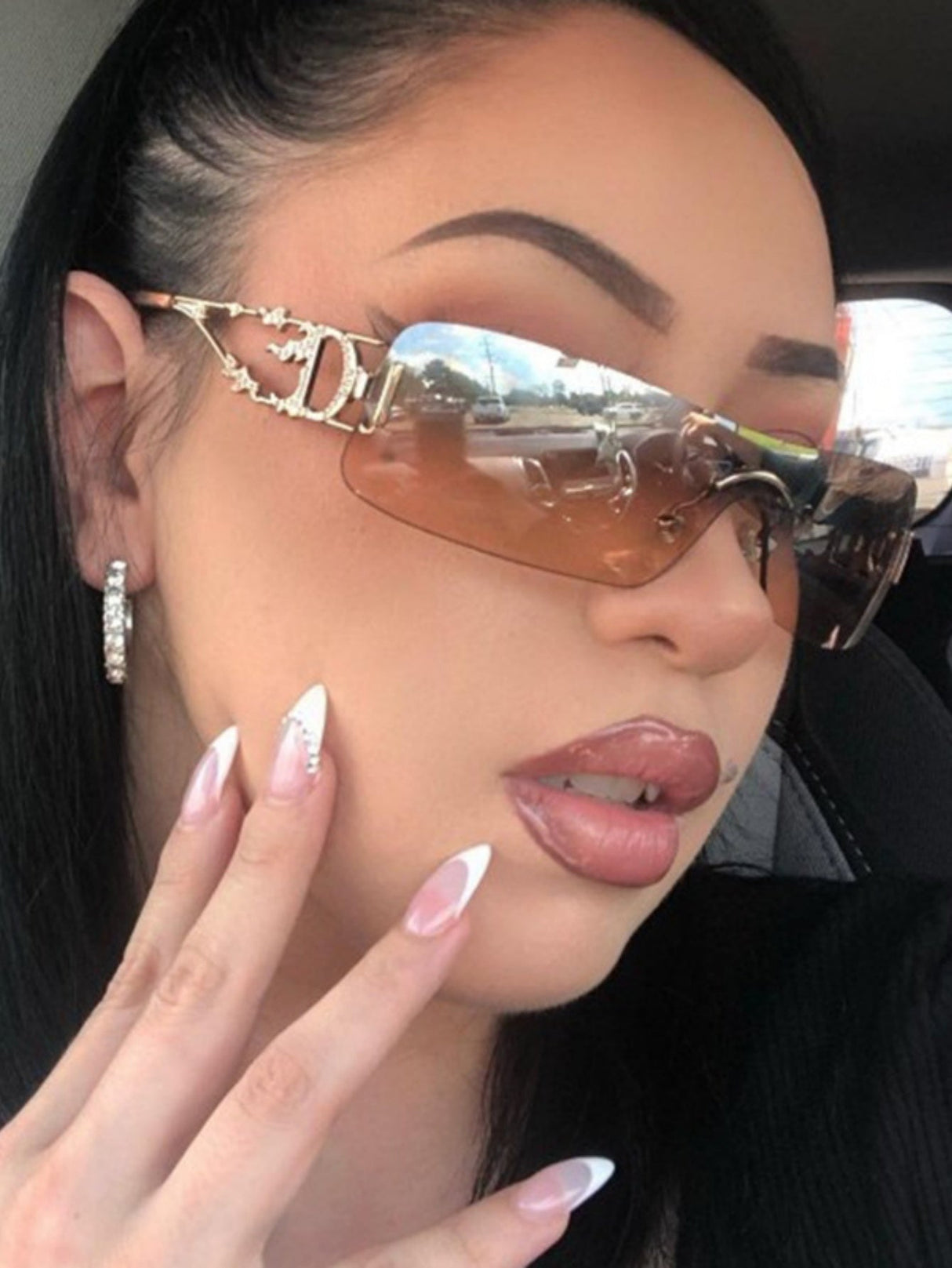 Frameless Cutout Sunglasses