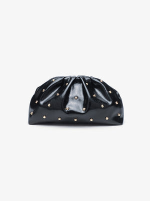 Studded Pleated Clutch Bag