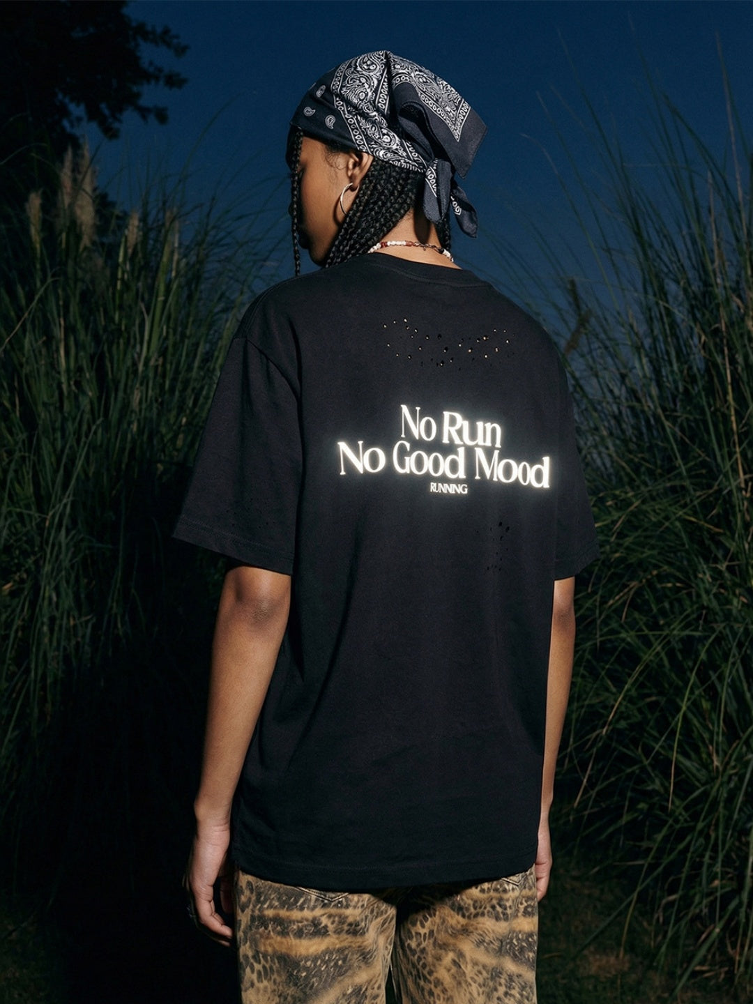 Hole Reflective Sports Breathable Loose-fit T-shirts
