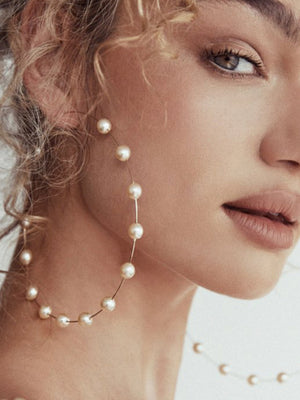 Exaggerated And Unique Round Pearl Earrings