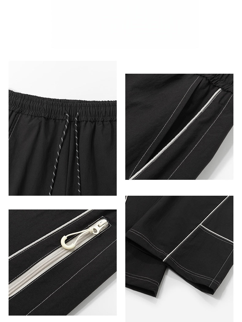 Pantalon cargo coupe droite à blocs de couleurs pour l'extérieur