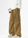 Washing Pleats Drawstring Two-way Loose Cargo Trousers