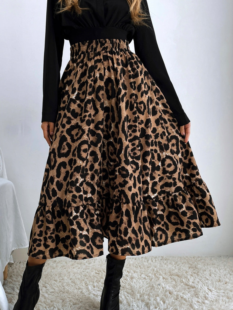 Leopard Splicing Skirts