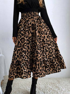Leopard Splicing Skirts