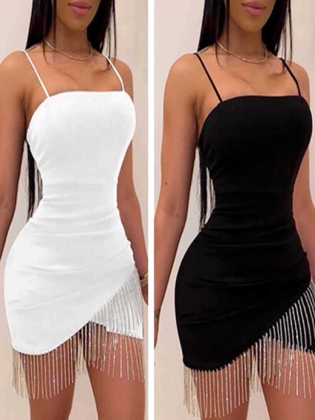 Tassel Splicing Camisoles Mini&Short Dresses