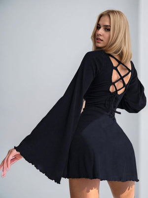 Liber Autumn Women's Backless Mini&Short Dresses