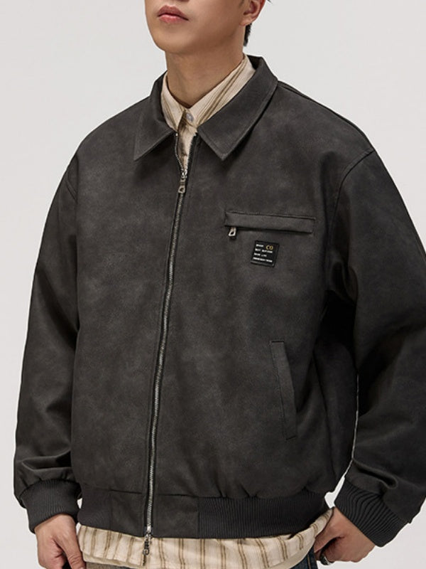 Vestes rétro en PU vieilli