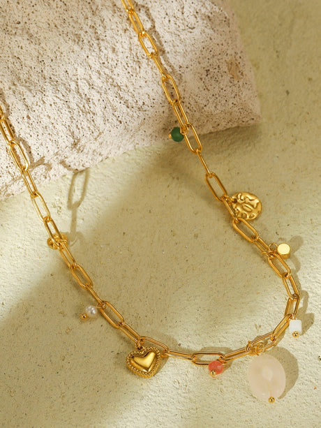 Heart-shaped Pendant Chain Necklace