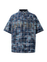 Distressed Tie-dye Plaid Studs Polo Shirts
