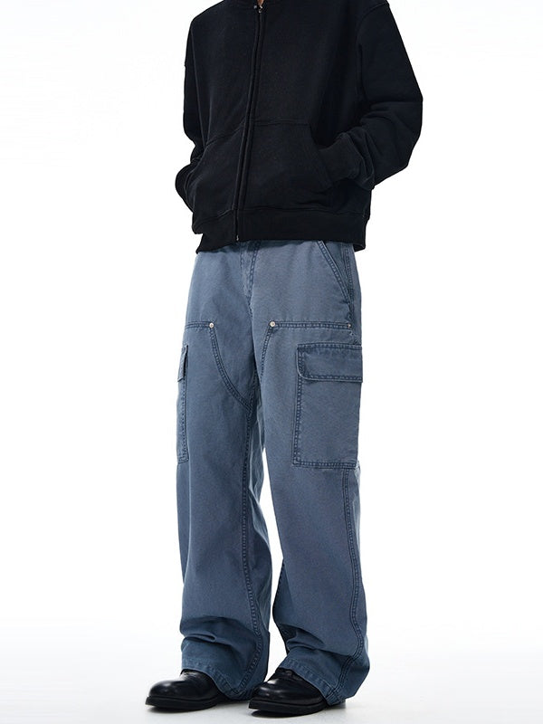 Liber Autumn Men's Multiple pockets Solid Color Cargo Trousers