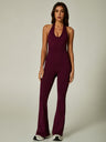 Seamless Halter Neck And Backless Flared Pants Exercise And Fitness Yoga Jumpsuits