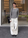 Korean Style Faux Two-piece Knitwear