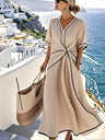 Round Neck Sleeveless Color-blocked Loose Slimming Long Dress