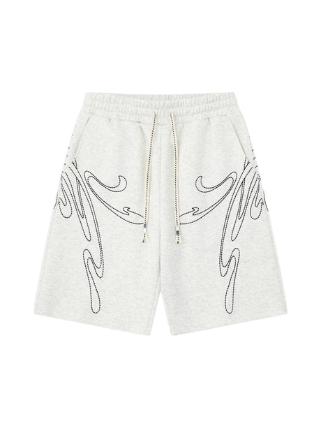Line Embroidery Loose-fit Vibe Five Points Shorts
