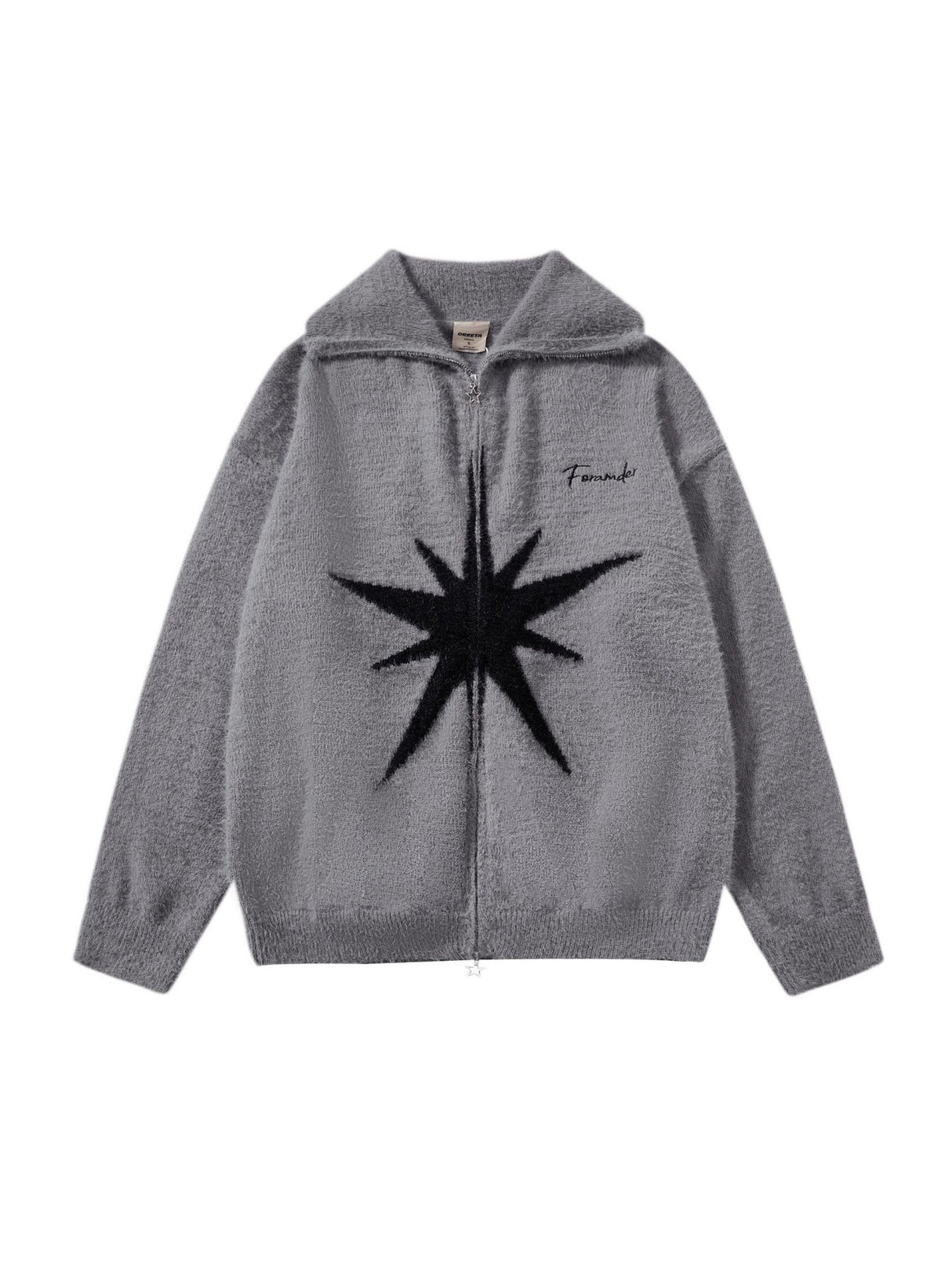 College Style Star Contrasting Colors Cardigans