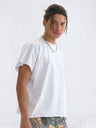 Boxy Boxy Rough Edge Solid Color T-shirt