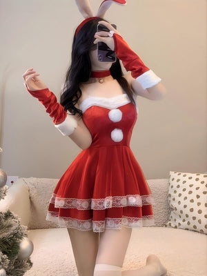 Christmas Bunny Girl Costume Cosplay Multi-piece Sets